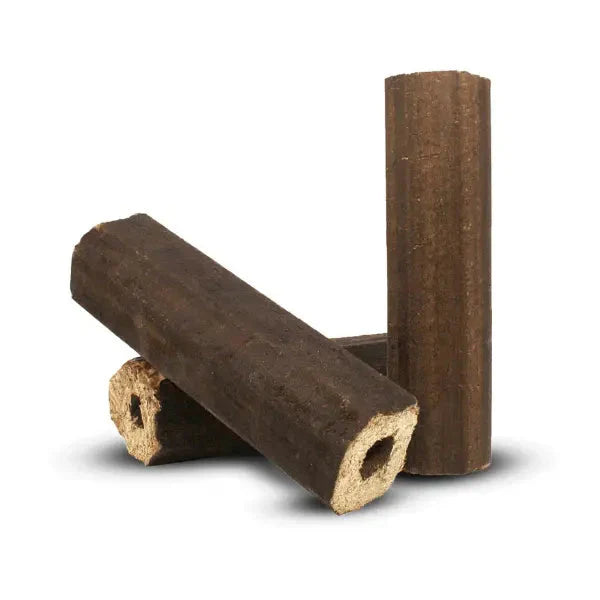 Heizfuxx PiniKay Quadro Holzbriketts – 960 kg (96×10 kg), Hartholz, Vierkant mit Loch, ≥ 4,8 kWh/kg